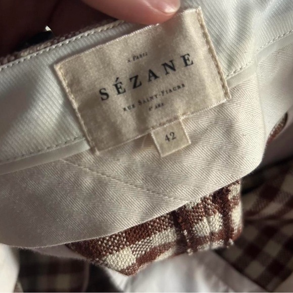 Sezane Brown Checkered Pants - Picture 4 of 6